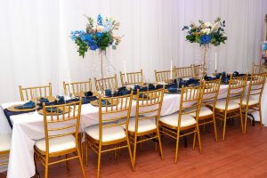 elegant-table-setup-blue-runners-birthday-party-twilight-hall