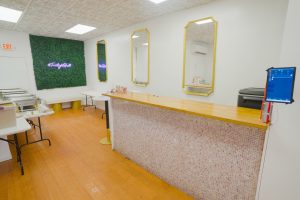 DIY catering buffet area and bar at Twilight Hall